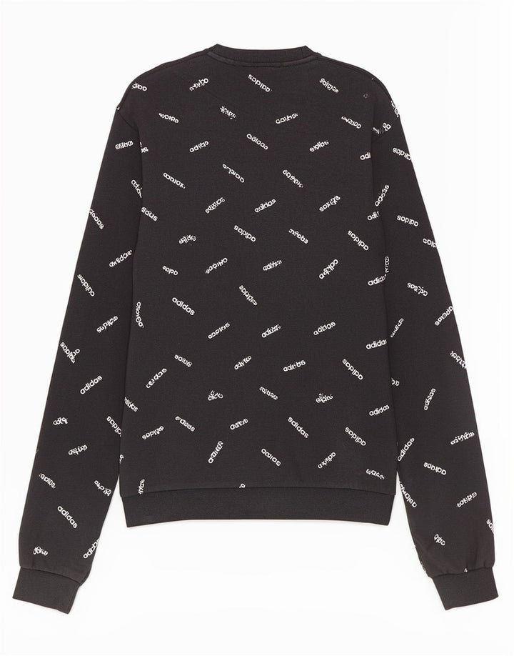 Męska bluza Adidas z grafiką, średnia czarna bawełniana