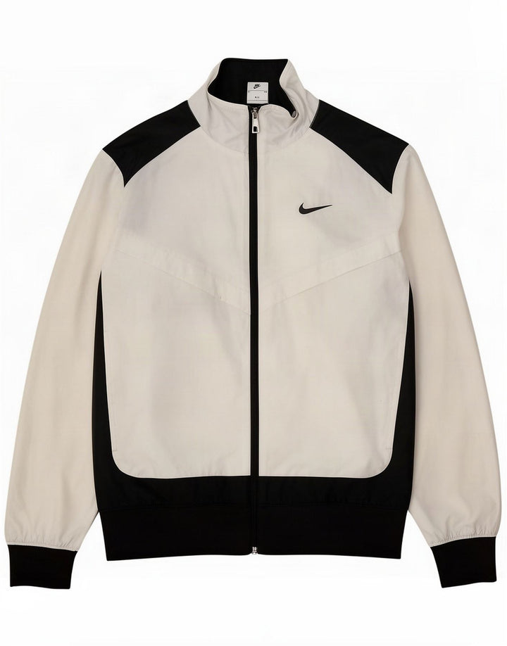 Nike Męska bluza dresowa, mała, biała, z blokami kolorów, poliester