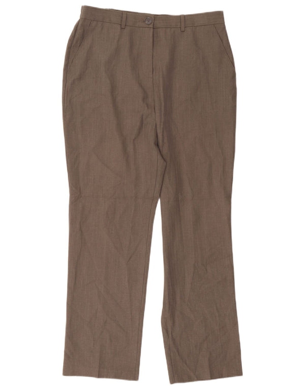 Marks & Spencer Damskie proste spodnie na co dzień UK 14 Large W34 L30 Khaki