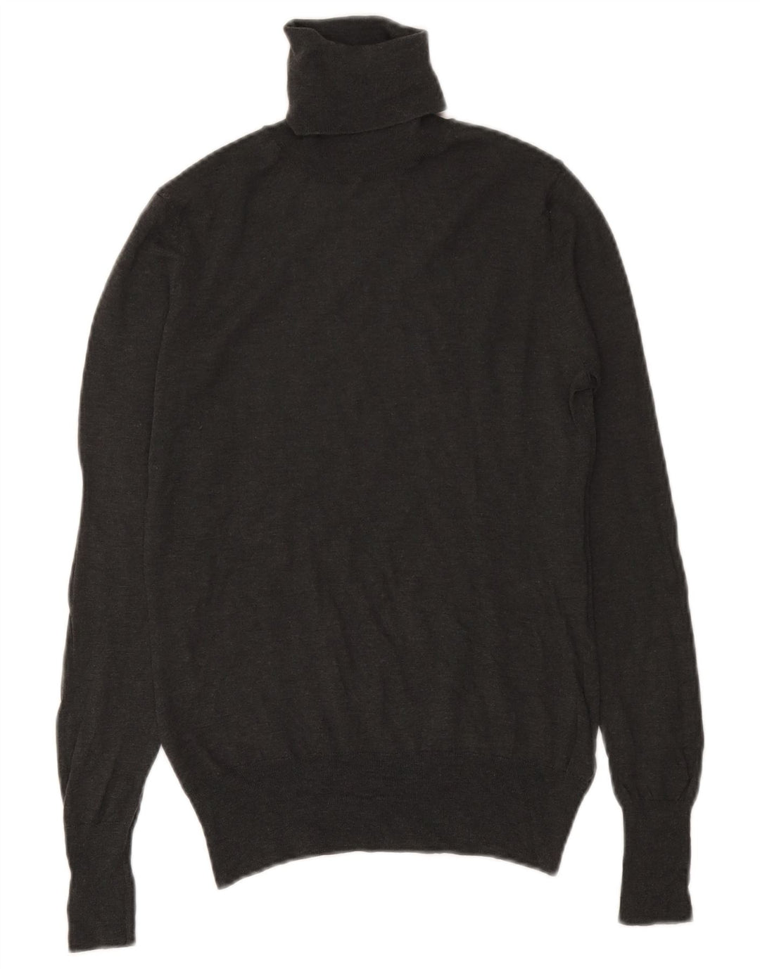 Sweter damski Massimo Dutti z wywijanym dekoltem UK 12, średnioszary, wełniany