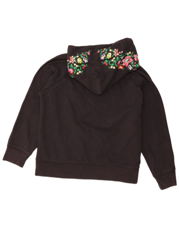Damska bluza z kapturem Levi's UK 14 Średnia czarna bawełna w kwiaty