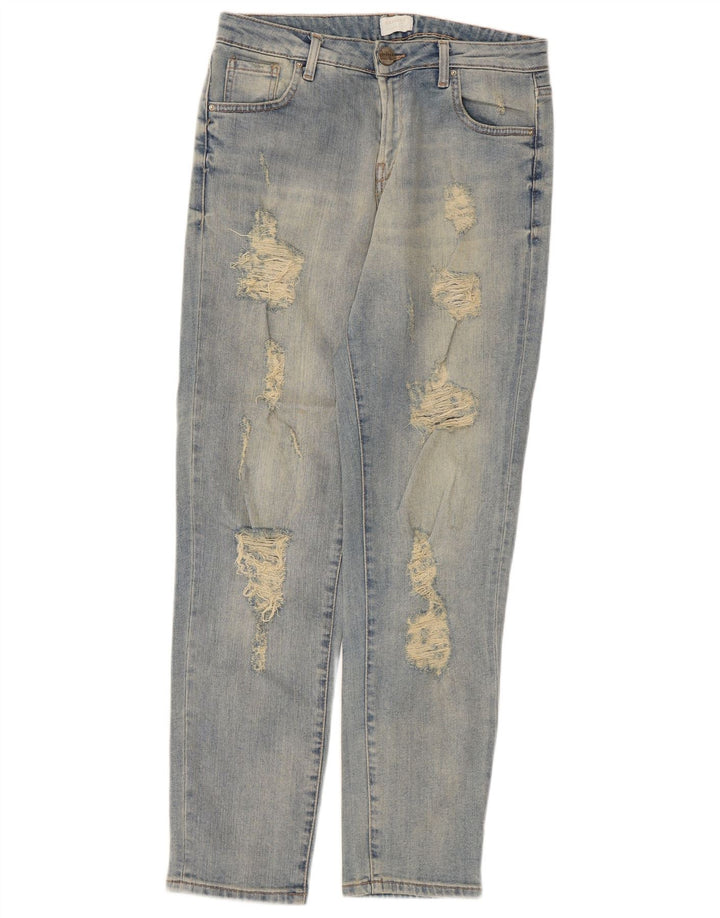 Damskie jeansy Carrera Distressed Tapered IT 42 Medium W29 L29 Niebieska bawełna