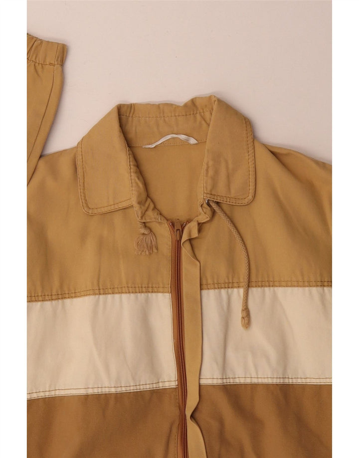 Męska kurtka bomberka Vintage UK 36, mała, żółta, z blokami kolorów