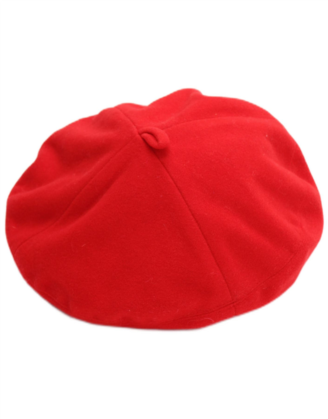 Vintage dziewczęcy beret z polaru 6-7 lat czerwony poliester