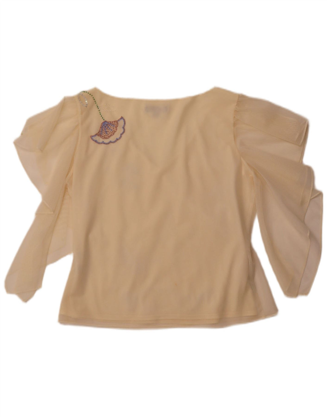 Damska bluzka COAST o krótkim kroju, prześwitująca, UK 16, duży, żółty poliester