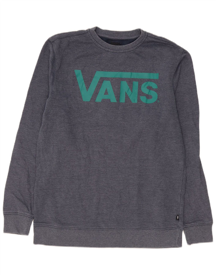 Męski sweter z grafiką Vans, średni granatowy, bawełniany