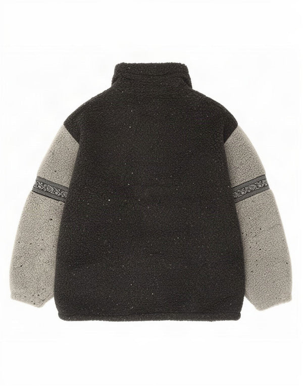 Vintage Mens Fleece Jacket UK 42 XL Grey Colourblock