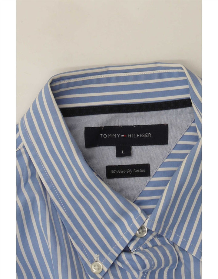 Koszula męska Tommy Hilfiger, duża, niebieska, bawełniana w prążki
