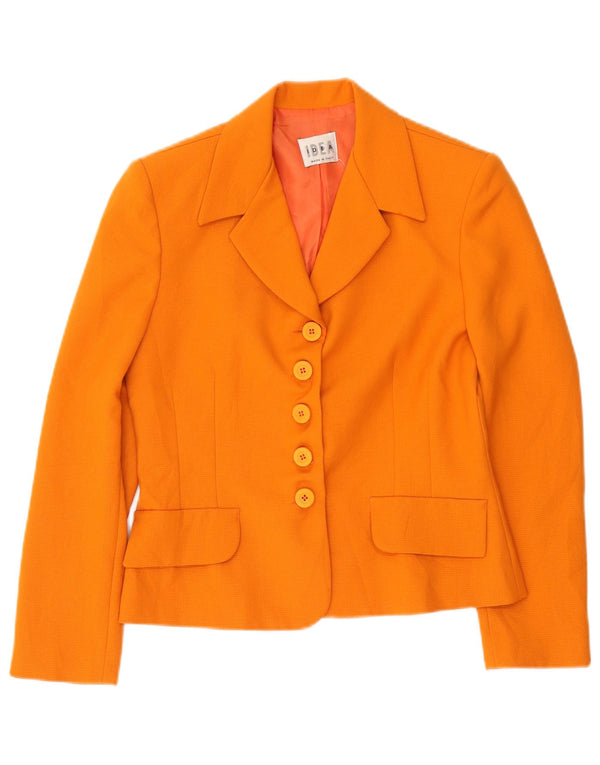 Vintage Womens 5 Button Blazer Jacket IT 42 Medium Orange Polyester