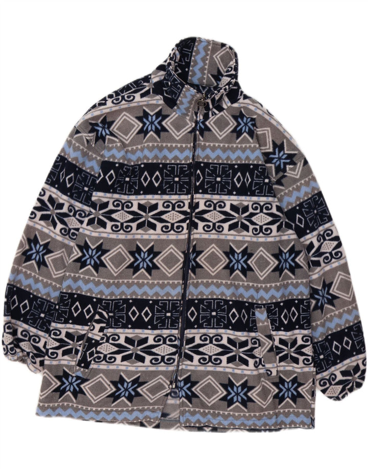 Męska kurtka polarowa VINTAGE UK 40 Large Grey Fair Isle