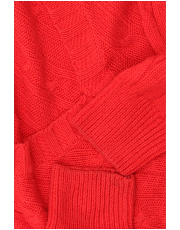 WHITE SAILS Męski sweter z dekoltem w kształcie litery V, XL, czerwony, bawełniany