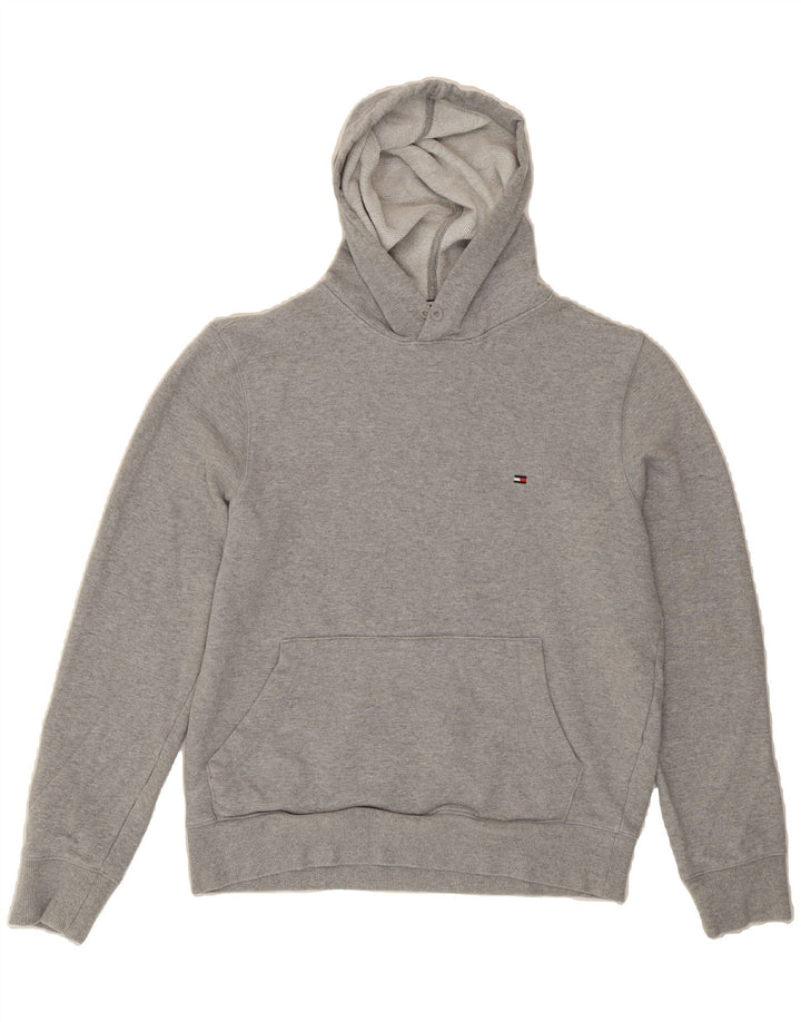 TOMMY HILFIGER Mens Hoodie Jumper Small Grey Cotton Vintage Tommy Hilfiger and Second-Hand Tommy Hilfiger from Messina Hembry 