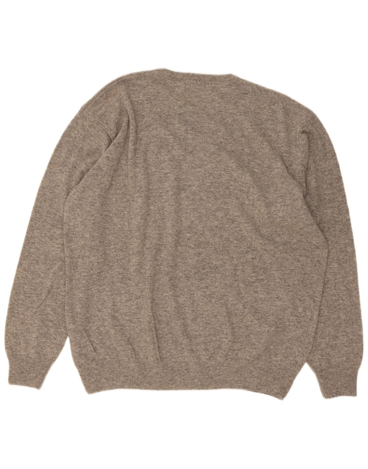 Męski sweter Kappa z okrągłym dekoltem 3XL Szara owcza wełna