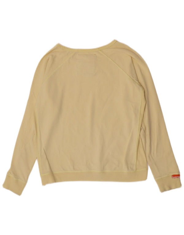 Damski top Superdry z długim rękawem, UK 14, duży, żółty, bawełniany