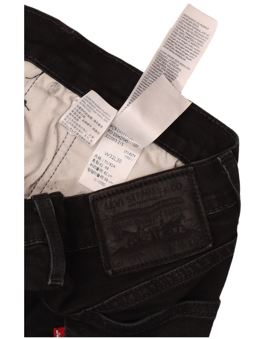 Męskie jeansy slim fit LEVI'S W32 L30 Czarna bawełna