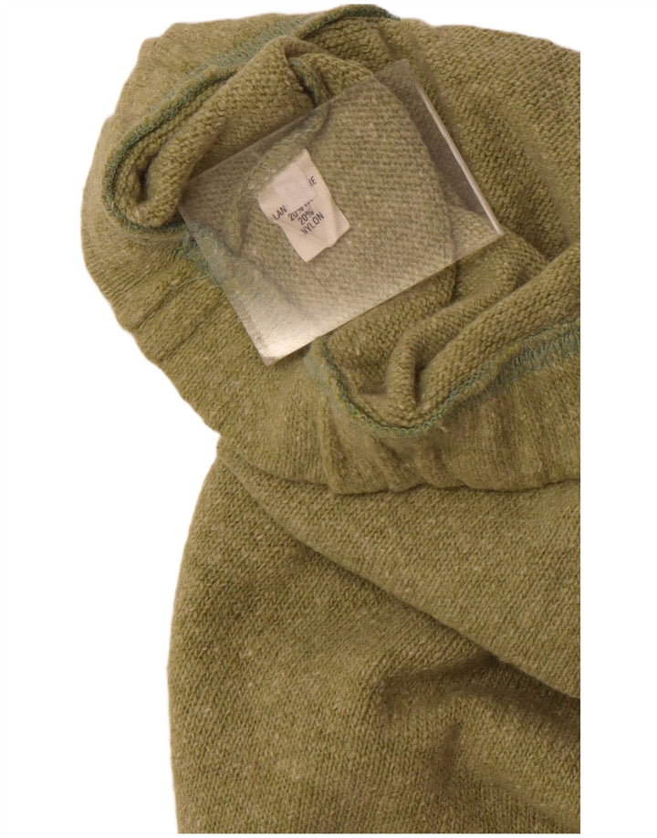 Vintage damska dzianinowa spódnica midi, średnia W28, zielona wełna