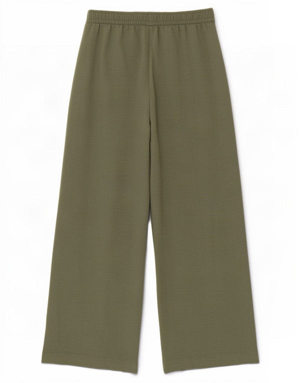 Krótkie spodnie damskie Zara, szerokie nogawki, średnie W28 L26, zielone, poliester