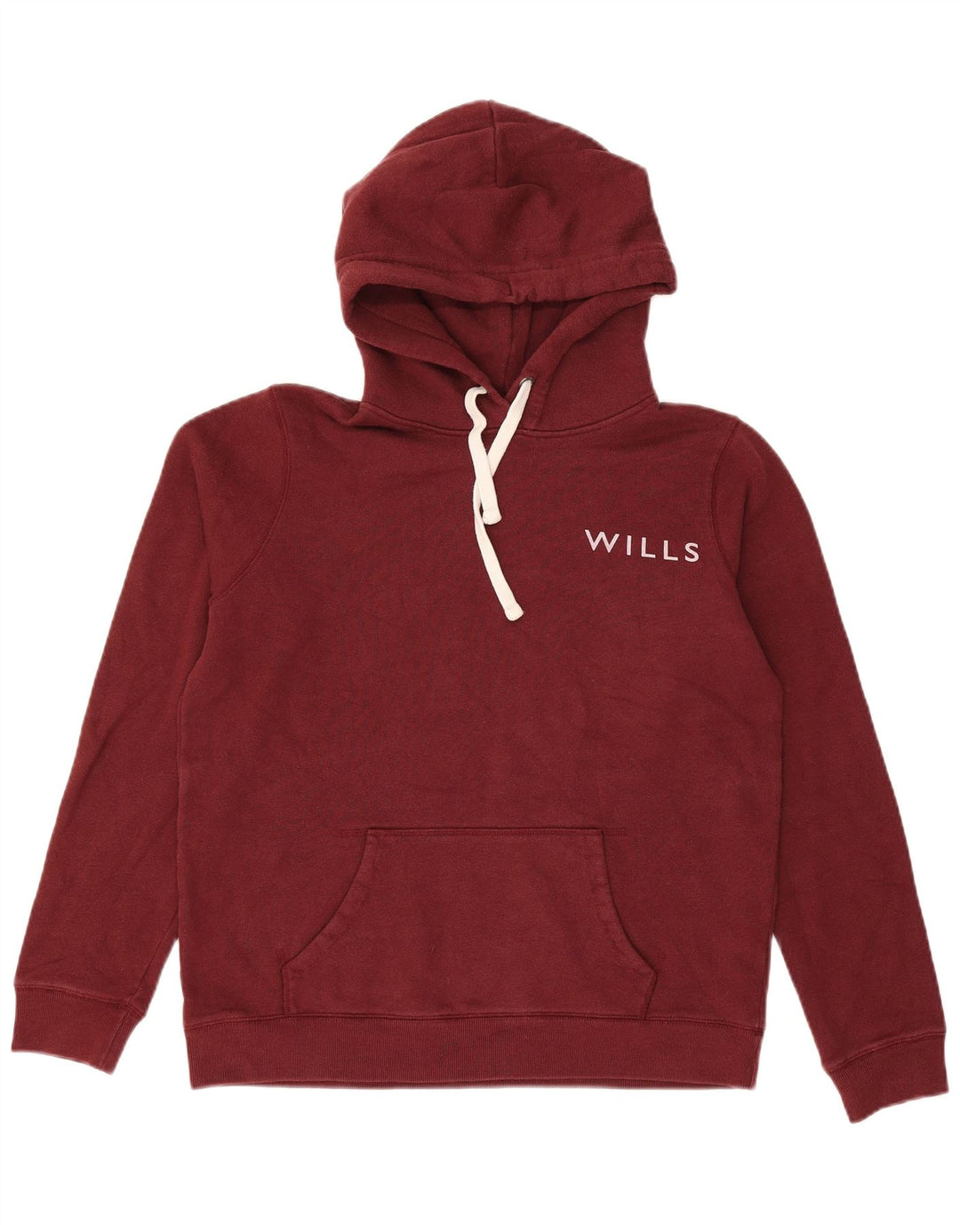 Damski sweter z kapturem i grafiką JACK WILLS UK 12, średnia, bordowa bawełna