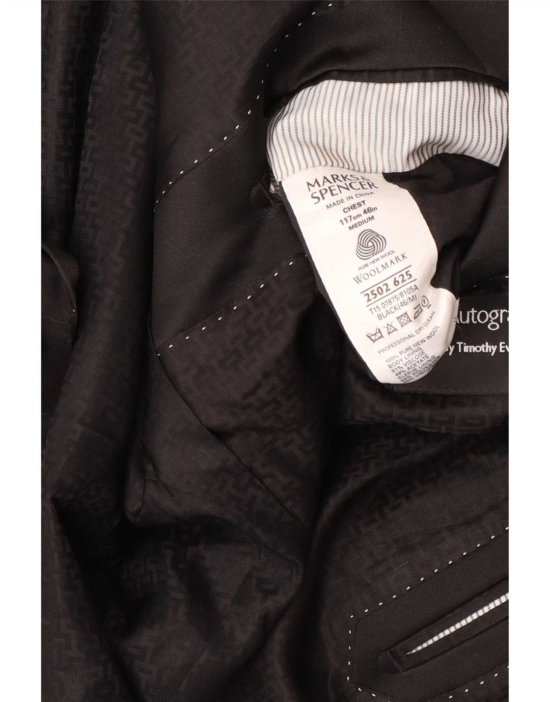 Marks & Spencer Męska marynarka zapinana na 1 guzik UK 46 XL Czarna nowa wełna