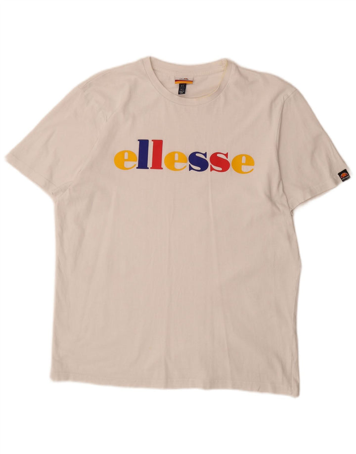 Męski T-shirt z grafiką ELLESSE, duży, biały