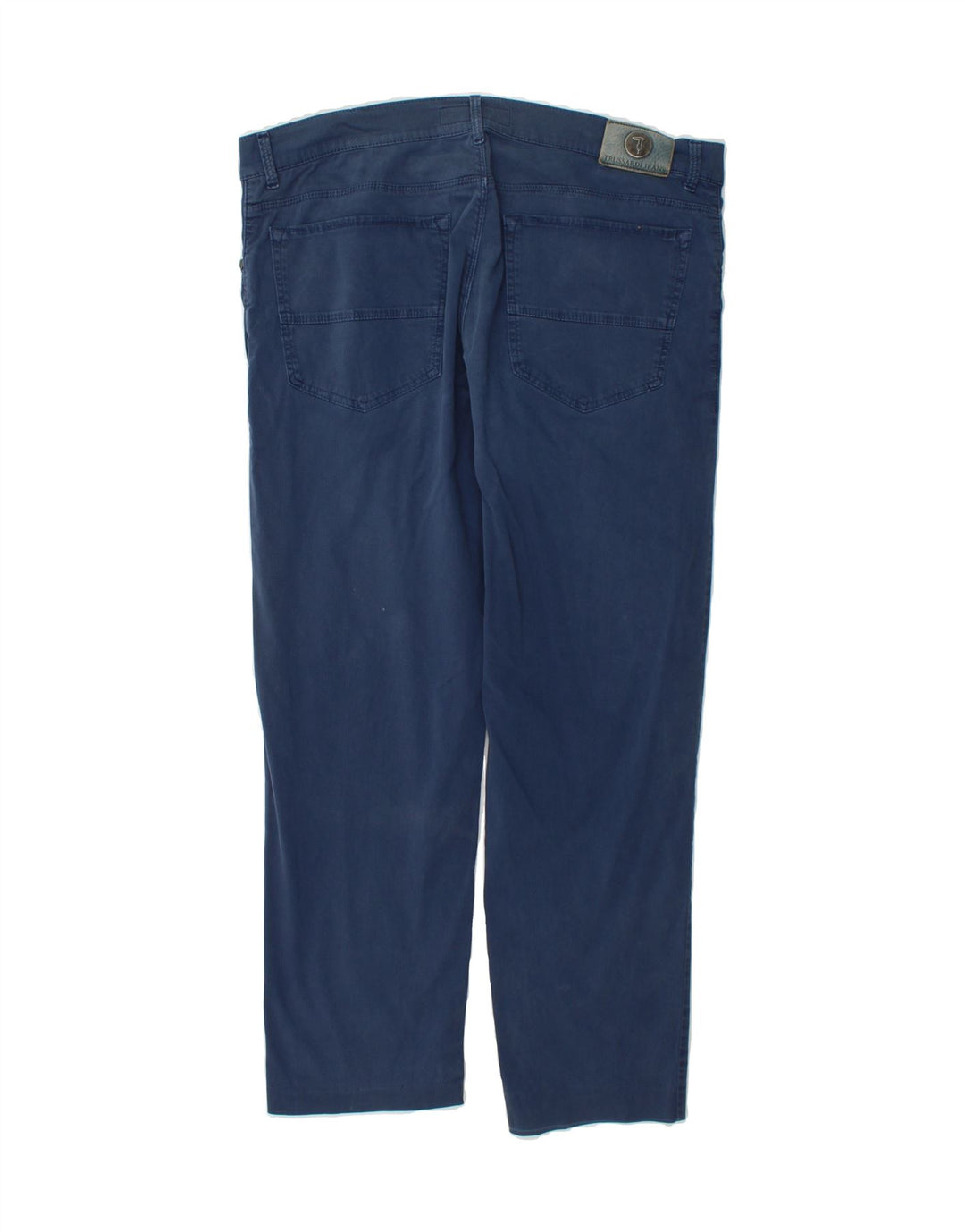 TRUSSARDI Mens Straight Casual Trousers W38 L28 Blue Vintage Trussardi and Second-Hand Trussardi from Messina Hembry 