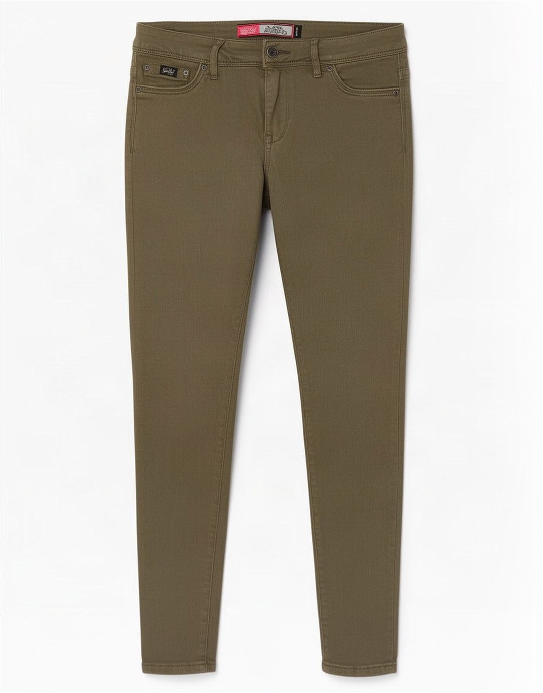 Damskie jeansy Superdry Alexia Jegging W30 L32, bawełna khaki