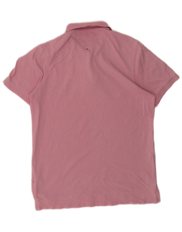 Męska koszulka polo slim fit TOMMY HILFIGER, duża, różowa, bawełniana