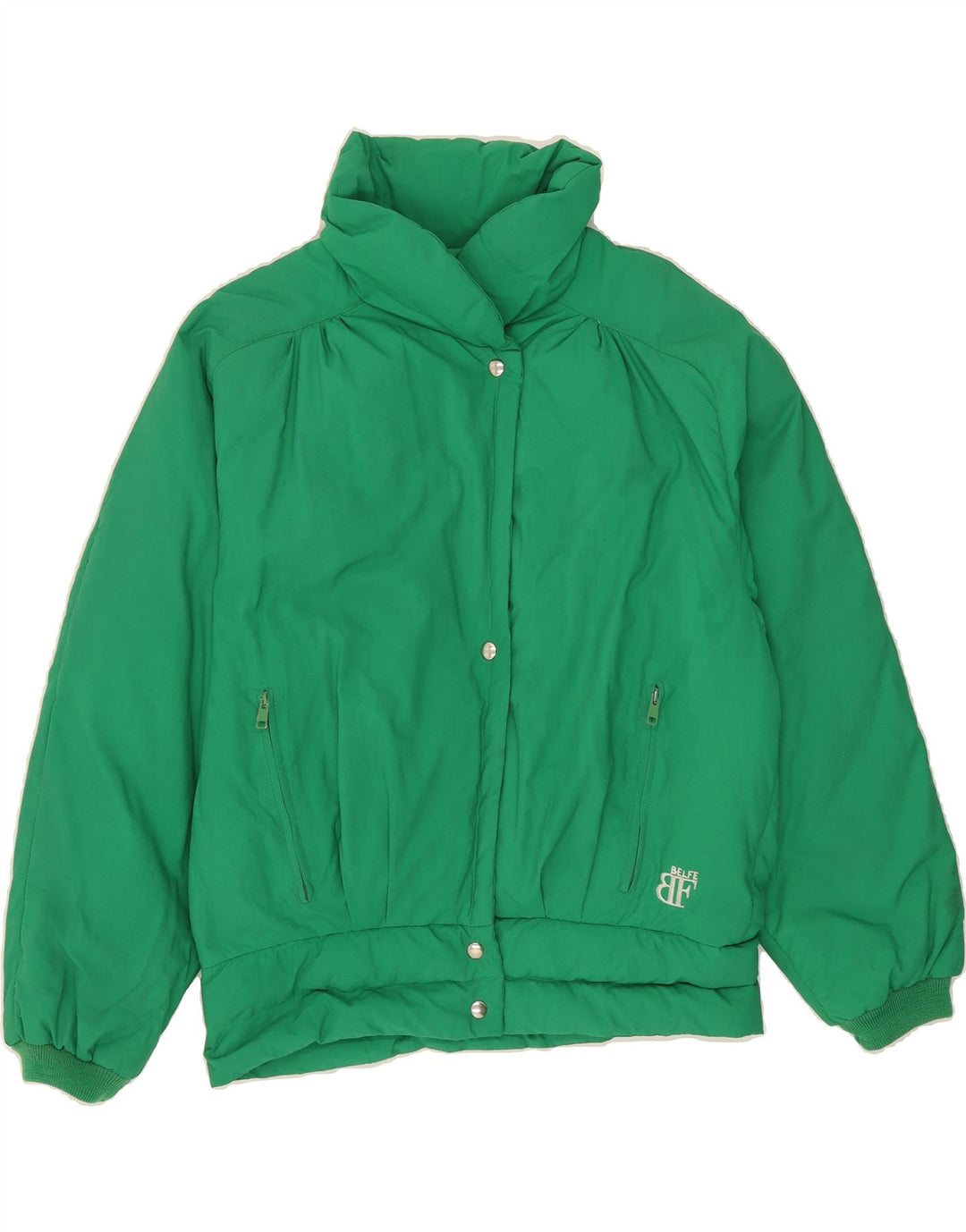 BELFE & BELFE Womens Oversized Padded Jacket UK 10 Small Green Polyamide Vintage Belfe & Belfe and Second-Hand Belfe & Belfe from Messina Hembry 