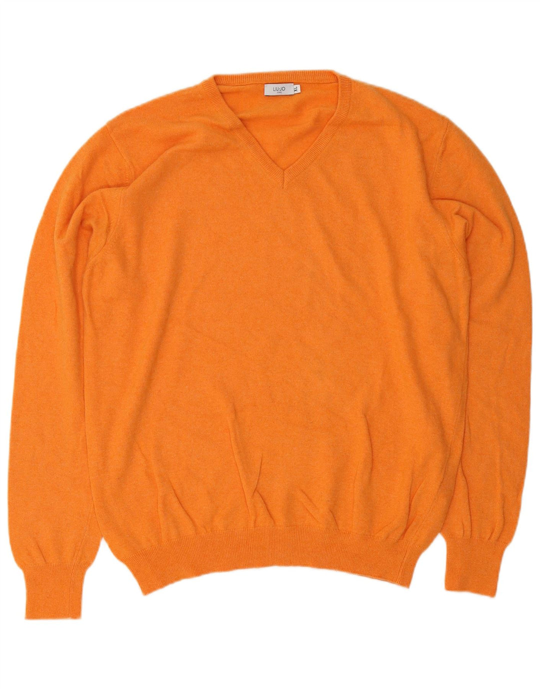 Męski sweter Liu Jo z dekoltem w kształcie litery V, XL, Pomarańczowa wełna