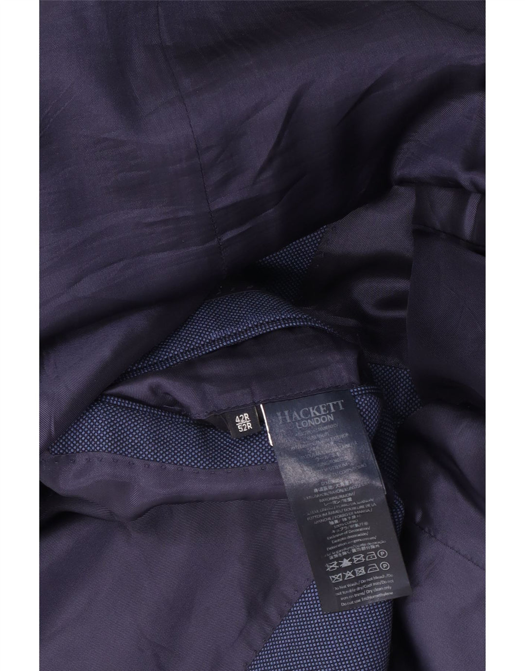 Męska marynarka zapinana na 2 guziki Hackett UK 42 XL Niebieska wełna