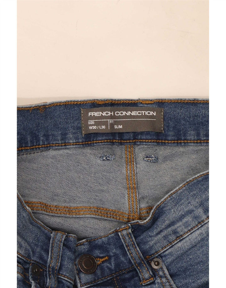French Connection Męskie jeansy slim W30 L30 Niebieskie bawełniane