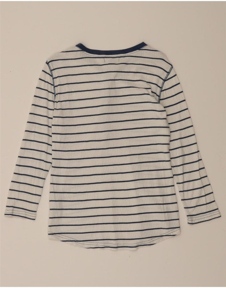 CHAPS Womens Top 3/4 Sleeve UK 12 Medium White Striped Cotton Vintage Chaps and Second-Hand Chaps from Messina Hembry 