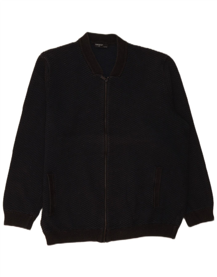 Marks & Spencer Męski sweter rozpinany na zamek, 2XL, czarny, bawełniany