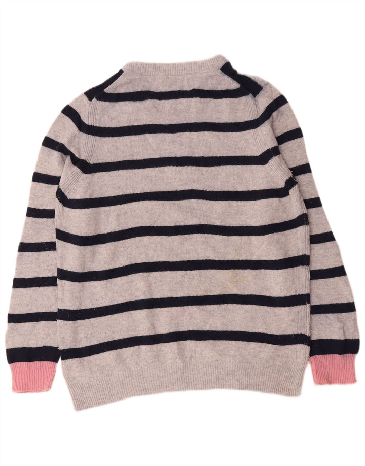 Marks & Spencer Damski sweter z okrągłym dekoltem, UK 16, duże, szare paski