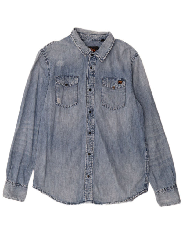 Męska koszula dżinsowa Superdry XL, niebieska, bawełniana