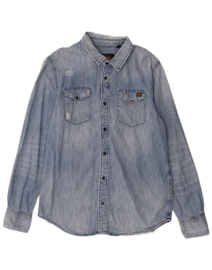 Męska koszula dżinsowa Superdry XL, niebieska, bawełniana