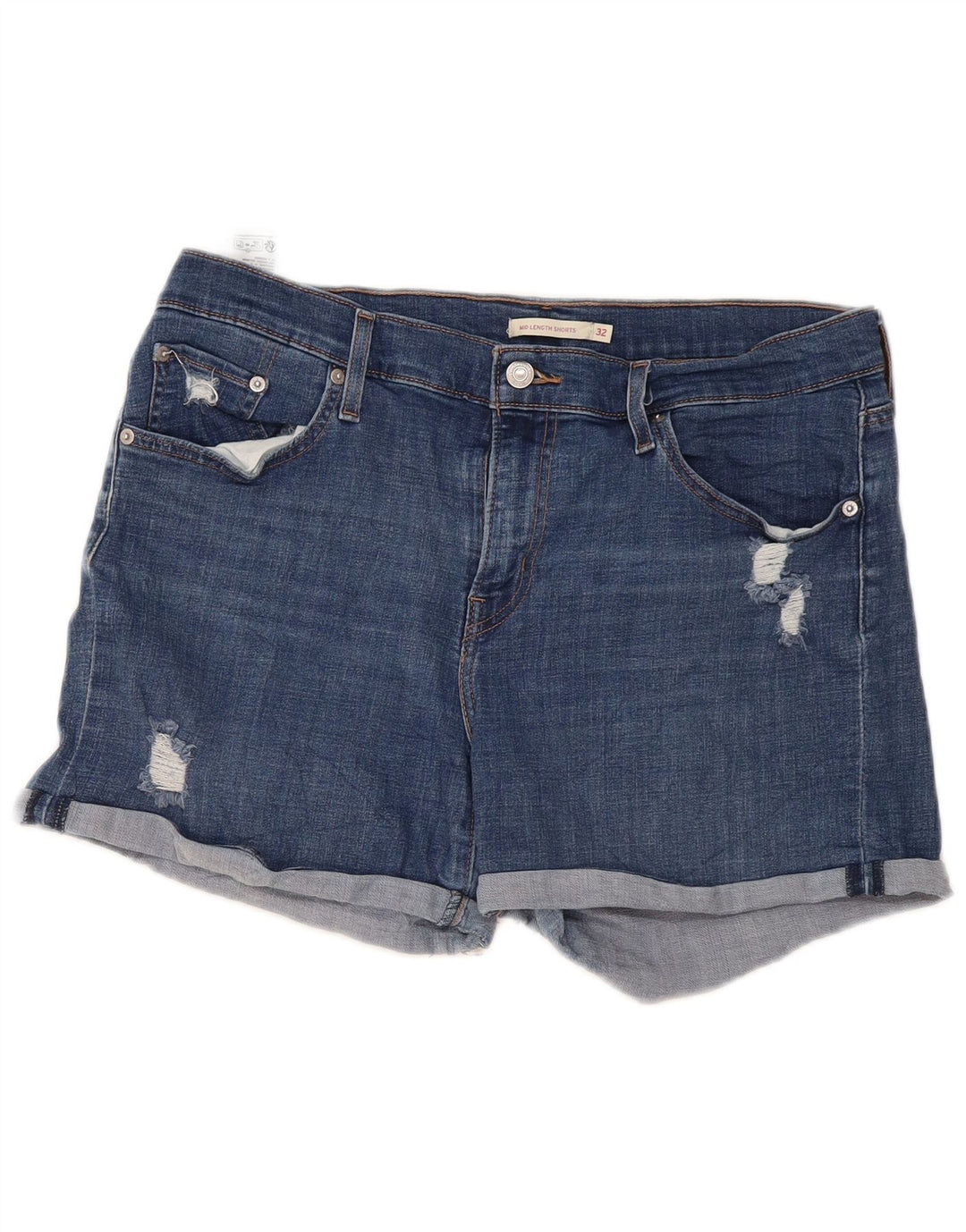 Damskie spodenki jeansowe Levi's w trudnej sytuacji W32, duże, niebieskie, bawełniane