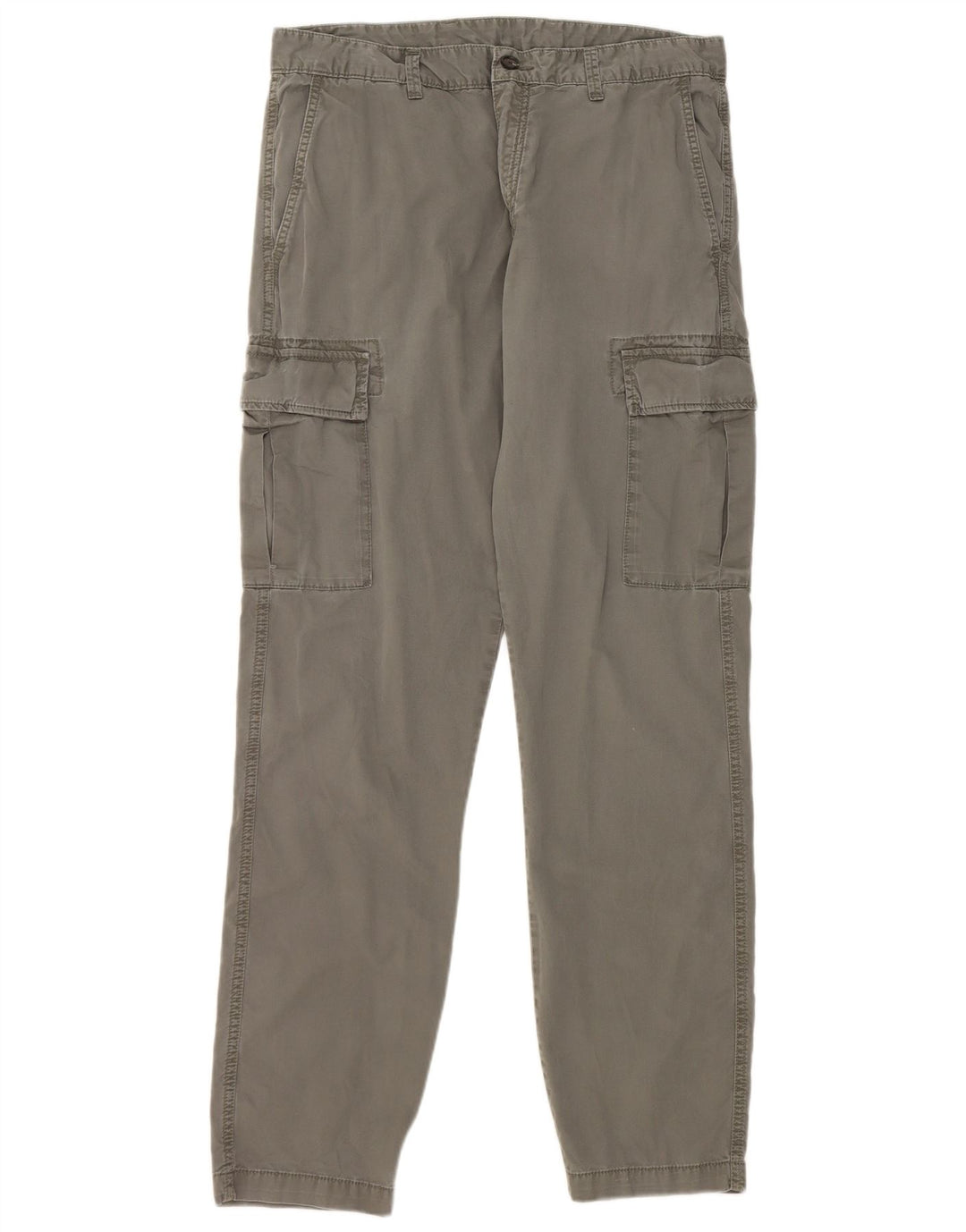 Męskie proste spodnie cargo Marks & Spencer W34 L33, bawełna khaki