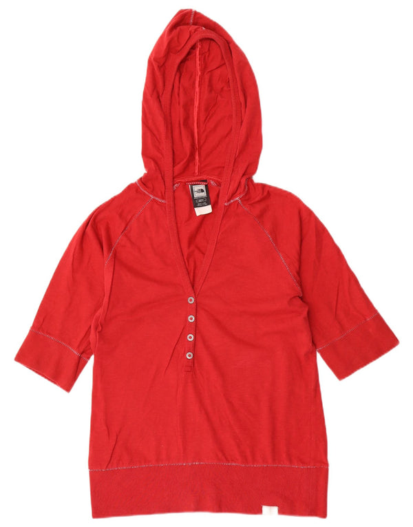 Damska koszulka z kapturem The North Face UK 6 XS, czerwona, bawełniana