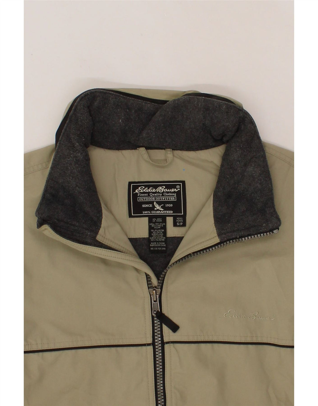 Męska kurtka bomberka oversize EDDIE BAUER UK 36 w małych blokach kolorów khaki