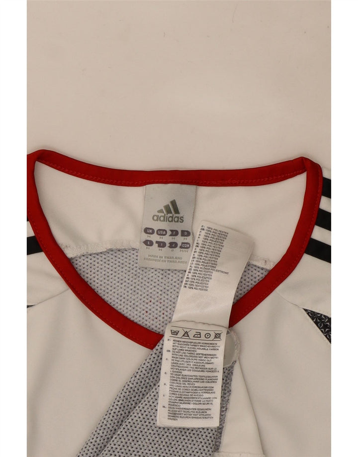 Adidas Męski T-shirt Climacool Top Średni Biały Poliester z blokami kolorów