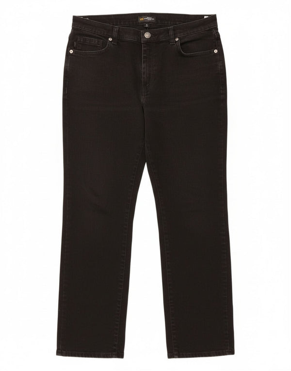 Damskie jeansy Lee o swobodnym kroju, ze średnim stanem, US 12, duże, W30 L27, czarne