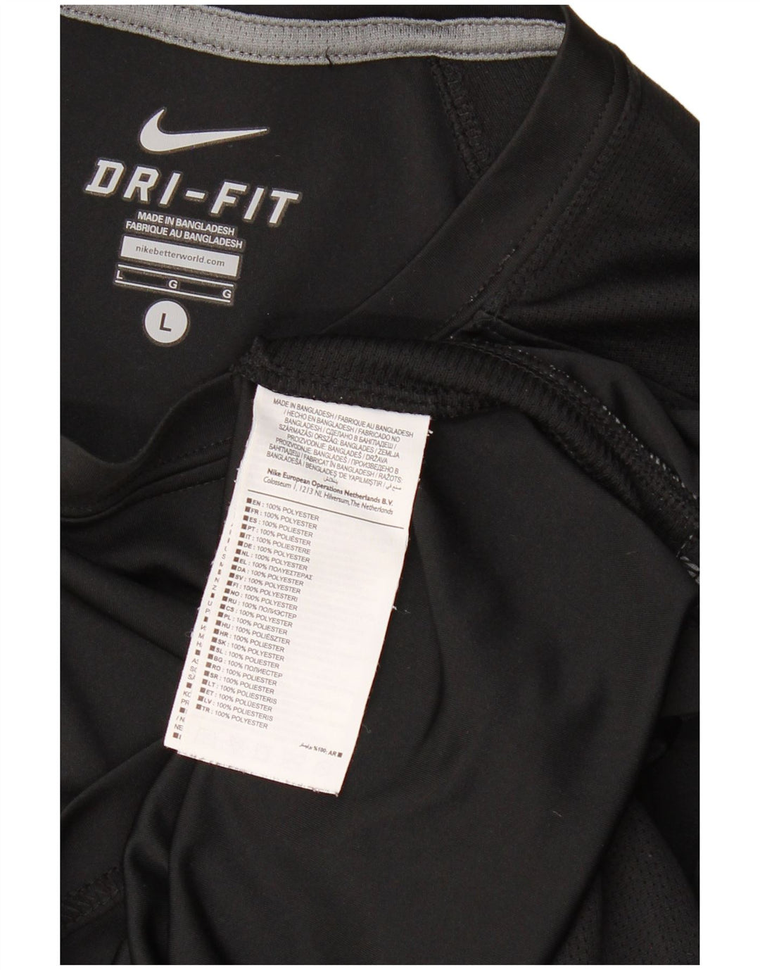 Męski T-shirt NIKE Dri Fit, duży, czarny, poliester