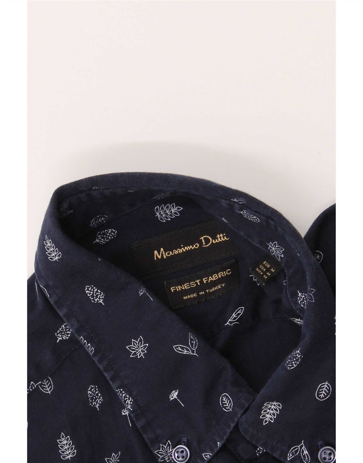 Koszula męska Massimo Dutti Średni granatowy w kwiaty
