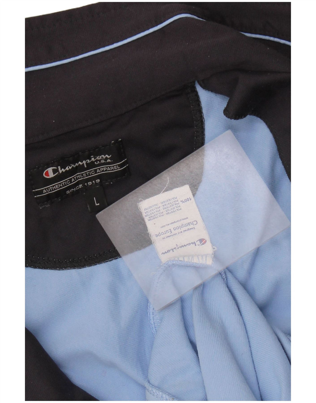 Kurtka męska dresowa CHAMPION, duża, niebieska, poliestrowa