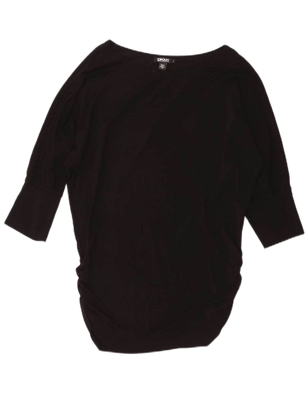 Damska tunika DKNY Batwing UK 16, duża, czarna wiskoza