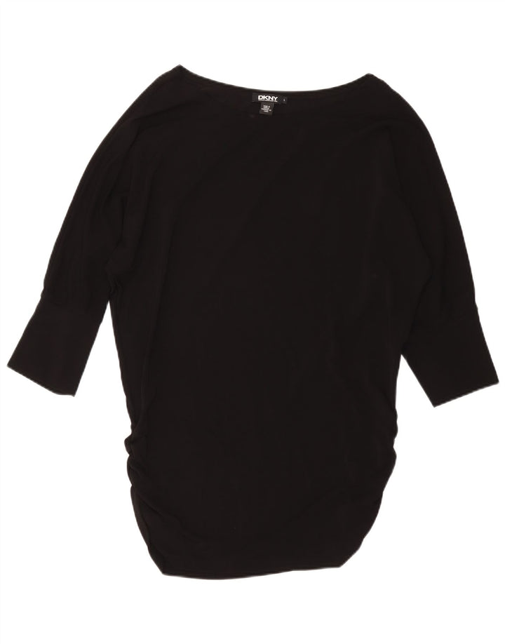 Damska tunika DKNY Batwing UK 16, duża, czarna wiskoza