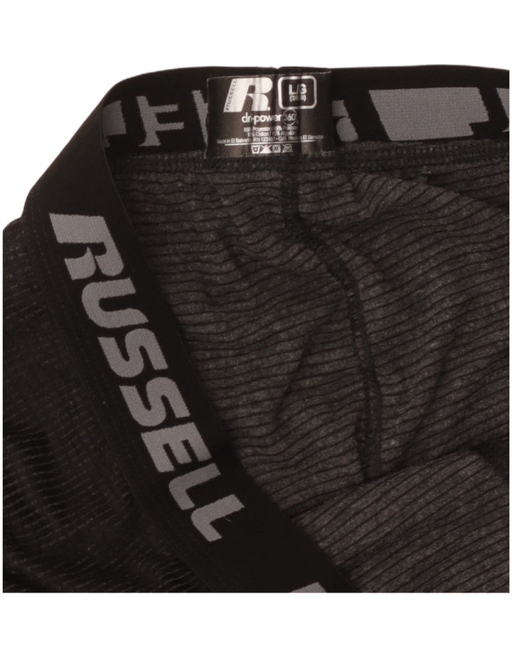 Męskie legginsy Russell Athletic z grafiką, duże, czarne, poliestrowe