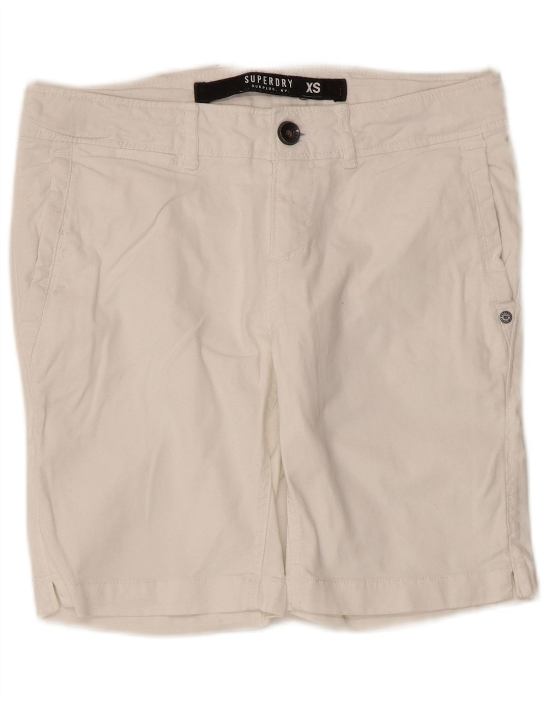 Damskie spodenki chino Superdry XS W30, biała bawełna