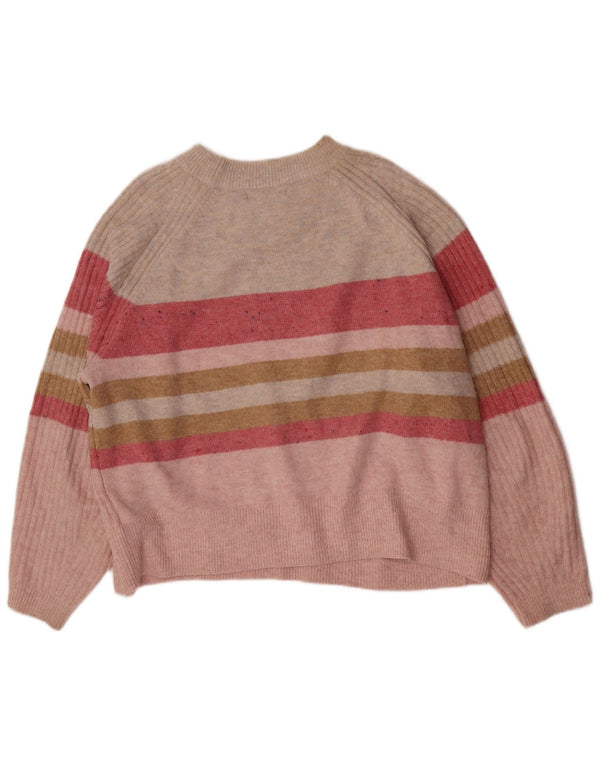Marks & Spencer Damski sweter z dekoltem w łódkę, UK 18 XL, w różowe paski